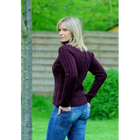 Fisherman - Ribbed polo neck, cross cabled chest
