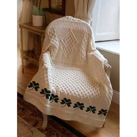 Traditional irish shamrock blanket, 100% wool