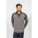 Zip neck raglan sweater, 100% pure new wool