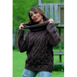 Cowl neck sweater, 100% extrafine virgin wool