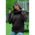 Cowl neck sweater, 100% extrafine virgin wool