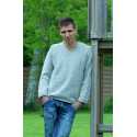 V neck sweater, 100% Donegal virgin wool