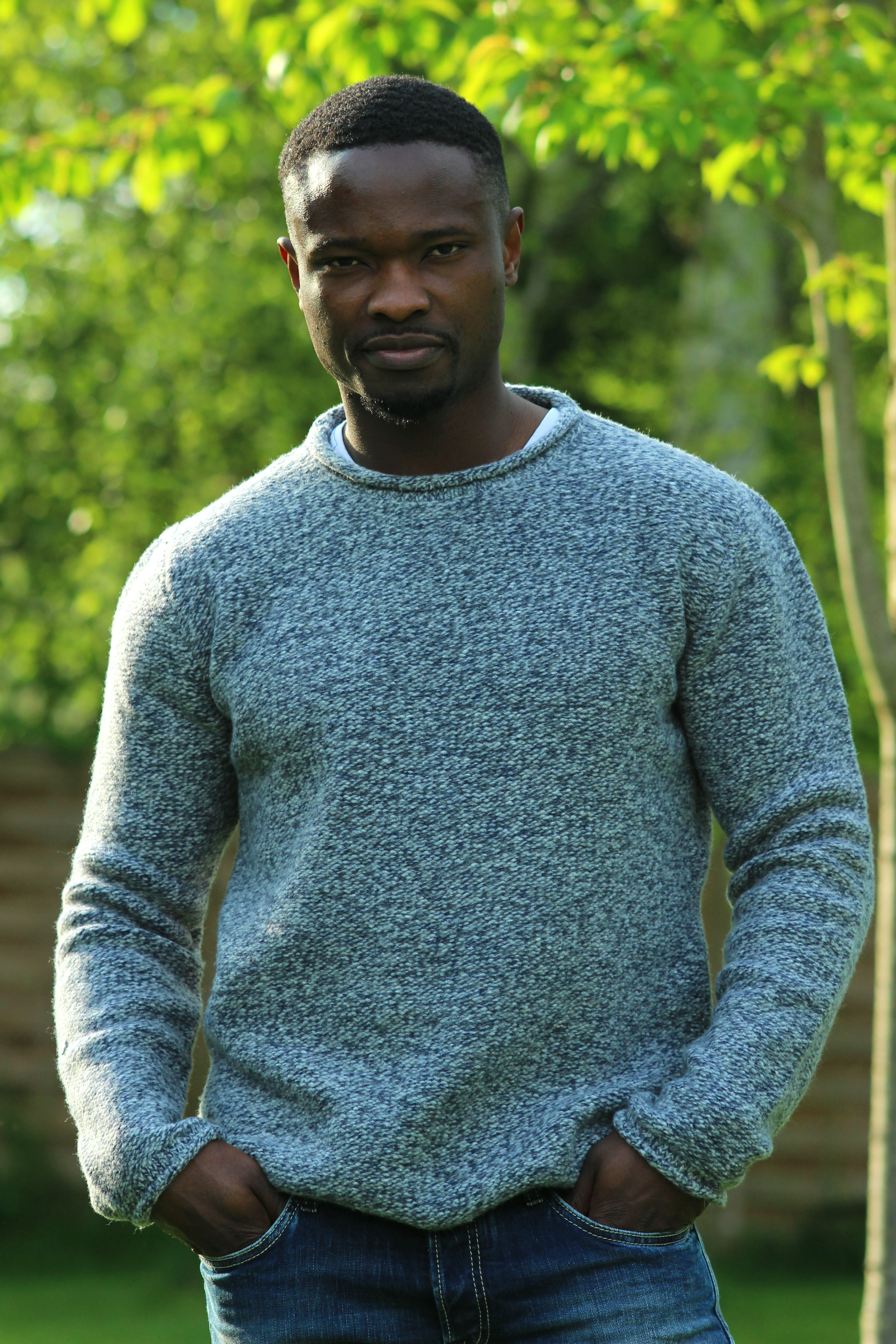 Crew neck with roll edges, virgin wool and cashmere - pupull.com